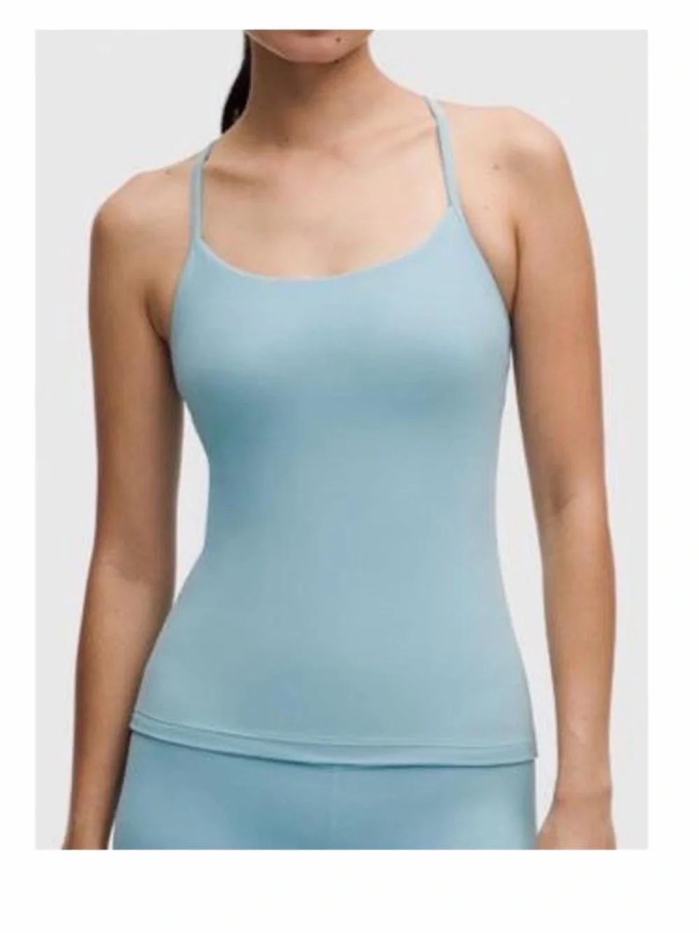 lululemon Women’s Flow Y Tank in Seaform Color. Light Support B/C Cup — Size S